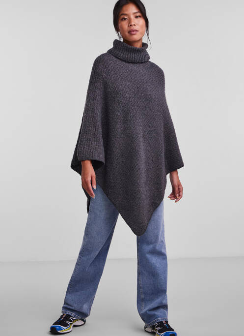 Poncho gris PIECES femme