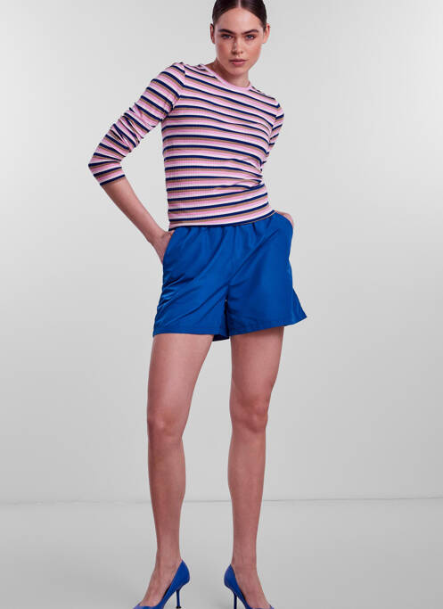 Short bleu PIECES pour femme