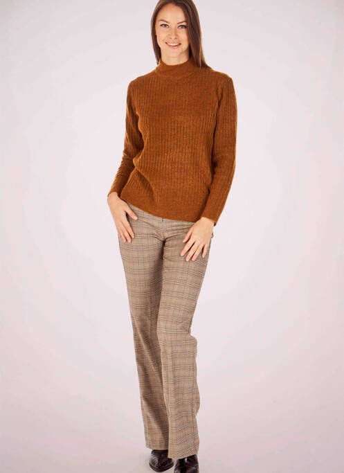 Pantalon droit marron MORGAN pour femme