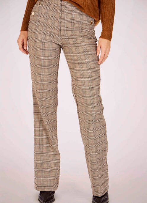 Pantalon droit marron MORGAN pour femme