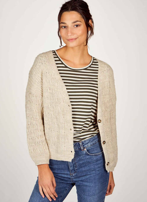 Gilet manches longues beige TERRA DI SIENA pour femme
