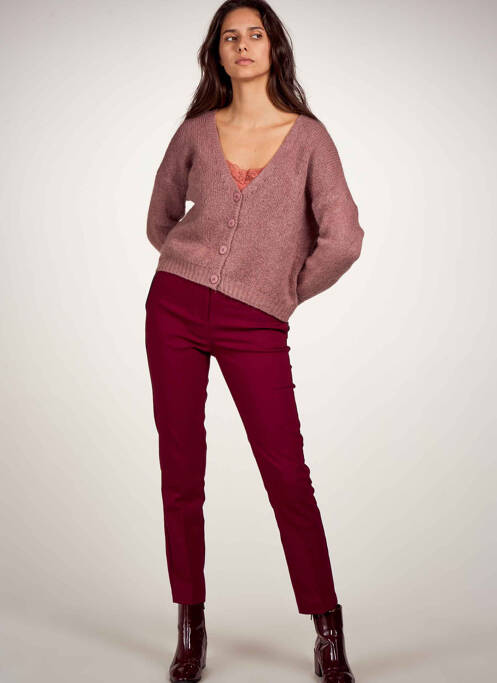 Pantalon chino rouge MORGAN pour femme