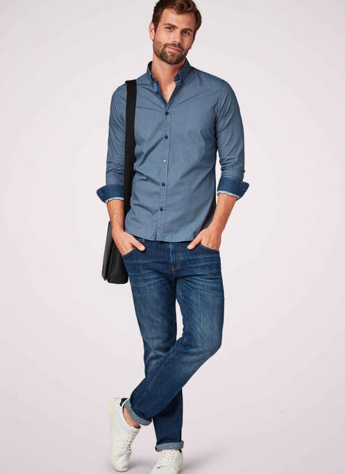 Chemise manches longues bleu TOM TAILOR pour homme