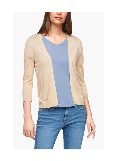 Gilet manches longues beige S.OLIVER pour femme