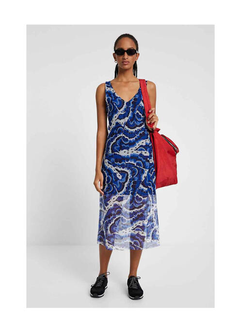 Robe mi-longue bleu DESIGUAL pour femme