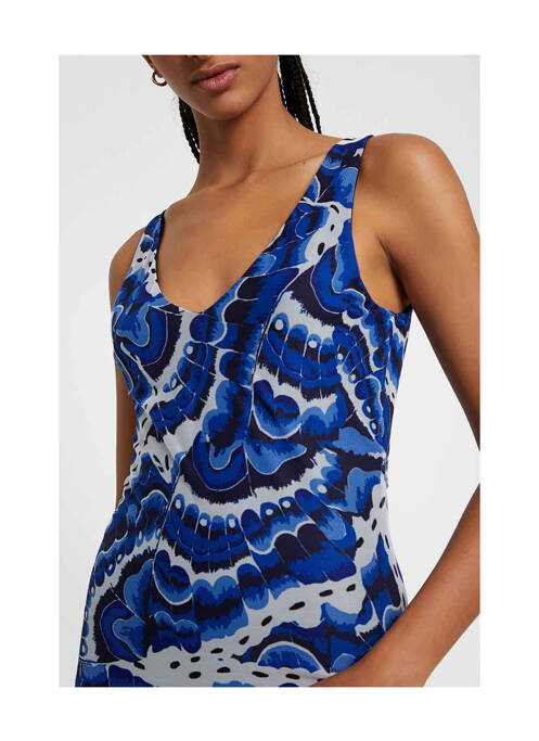 Robe mi-longue bleu DESIGUAL pour femme