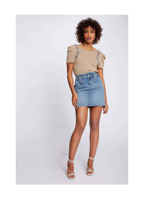 Jupe courte bleu MORGAN pour femme