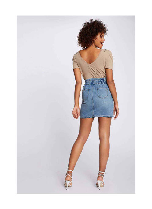 Jupe courte bleu MORGAN pour femme