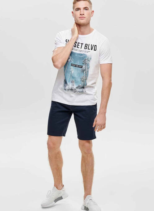 Short bleu ONLY&SONS pour homme