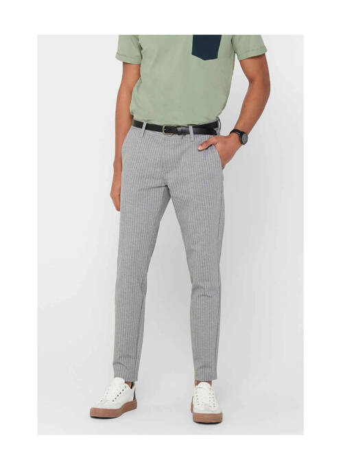 Pantalon chino gris ONLY&SONS pour homme