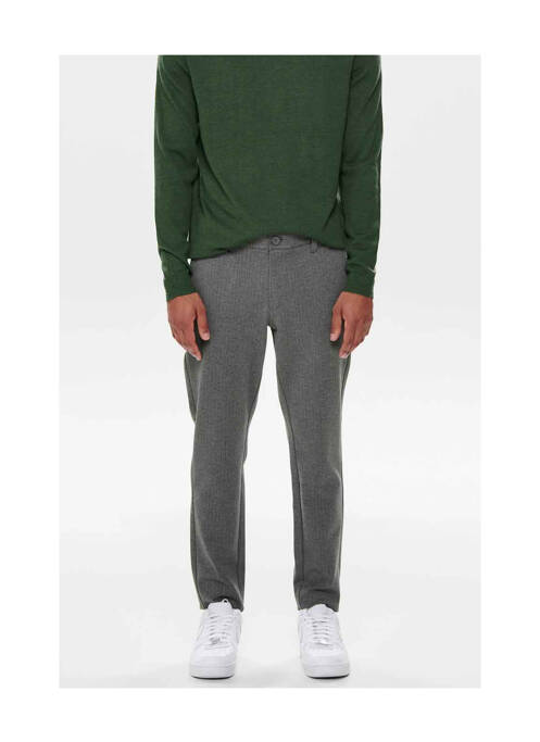 Pantalon chino gris ONLY&SONS pour homme