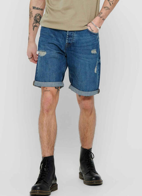 Short bleu ONLY&SONS pour homme