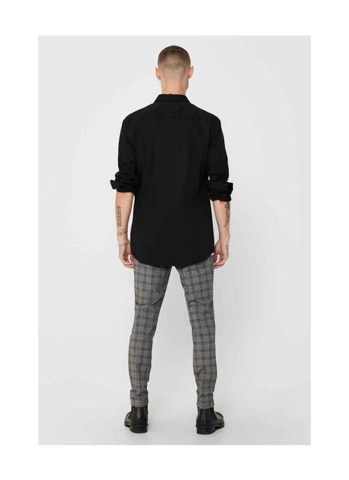 Chemise manches longues noir ONLY&SONS pour homme
