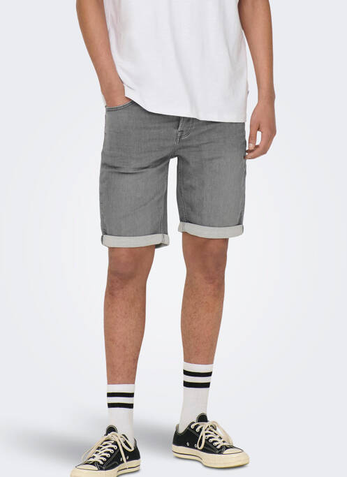 Short gris ONLY&SONS pour homme