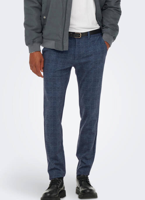 Pantalon chino bleu ONLY&SONS pour homme