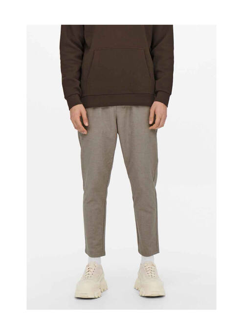 Pantalon chino taupe ONLY&SONS pour homme