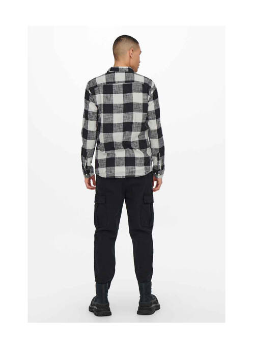 Chemise manches longues noir ONLY&SONS pour homme