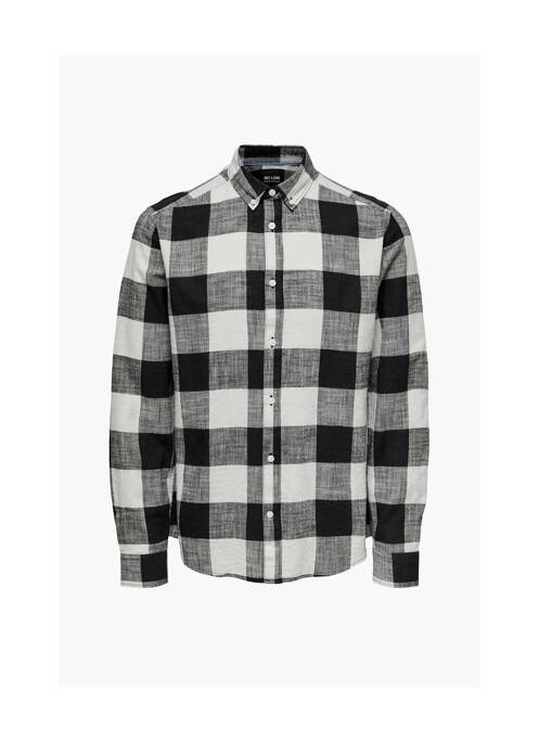 Chemise manches longues noir ONLY&SONS pour homme