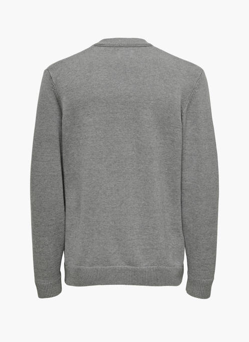 Gilet manches longues gris ONLY&SONS pour homme