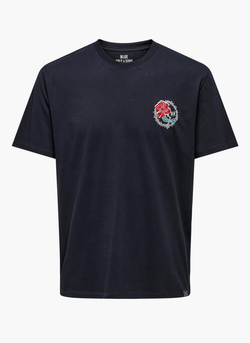 T-shirt bleu ONLY&SONS pour homme