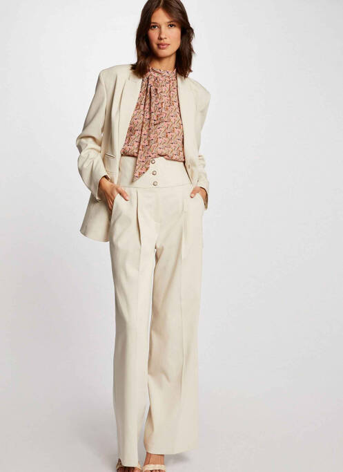 Pantalon large beige MORGAN pour femme