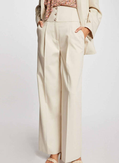 Pantalon large beige MORGAN pour femme