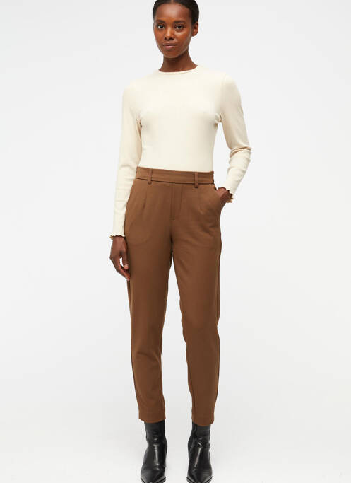 Pantalon slim marron OBJECT pour femme