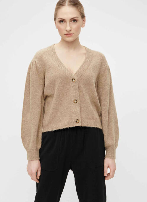 Gilet manches longues marron OBJECT pour femme