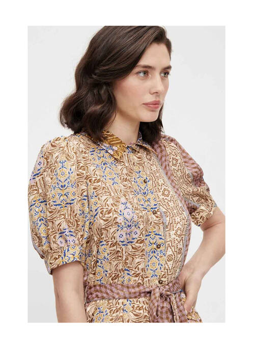 Robe mi-longue marron OBJECT pour femme