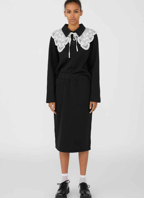 Jupe mi-longue noir OBJECT pour femme