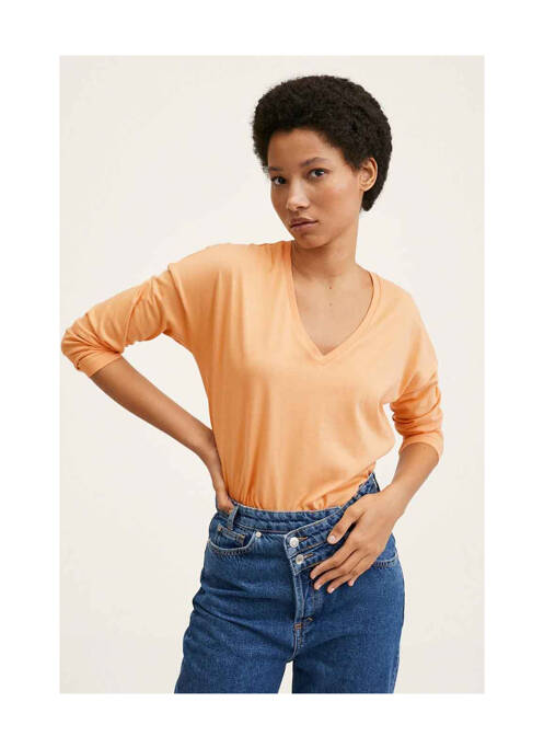T-shirt orange MANGO femme