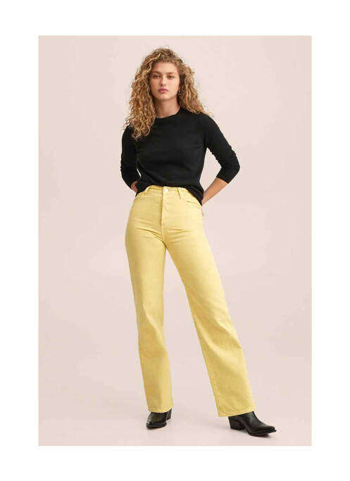 Jeans coupe droite jaune MANGO pour femme