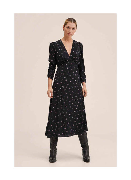 Robe longue noir MANGO pour femme