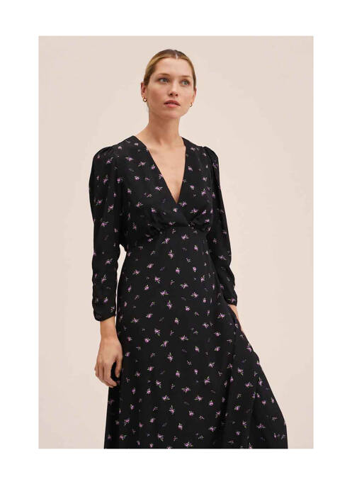 Robe longue noir MANGO pour femme