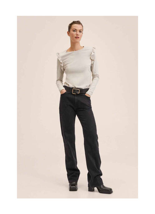 T-shirt gris MANGO pour femme