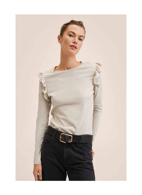 T-shirt gris MANGO femme