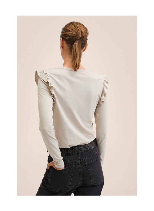 T-shirt gris MANGO femme