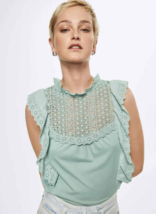 Top bleu MANGO pour femme