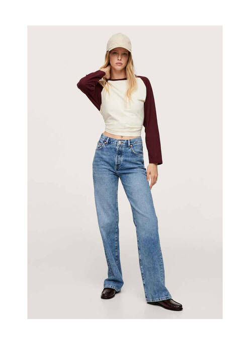 Jeans coupe large bleu MANGO pour femme