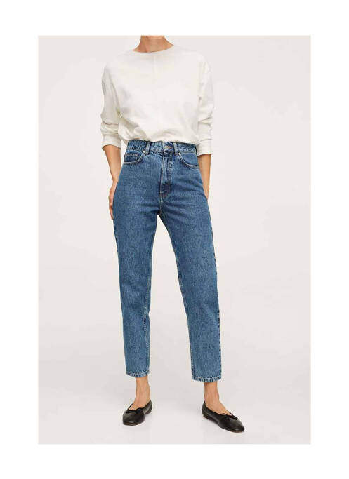 Jean coupe Mom bleu MANGO pour femme
