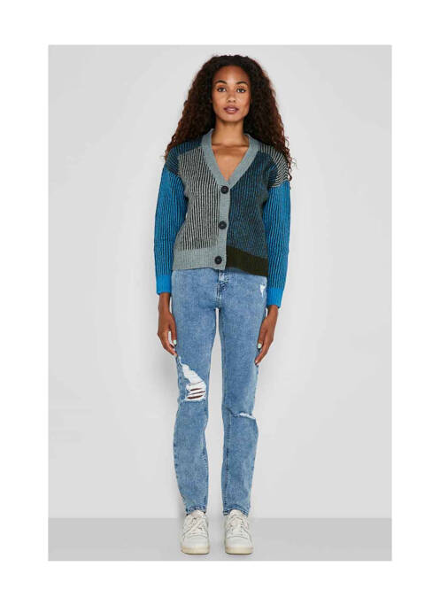 Gilet manches longues bleu NOISY MAY pour femme