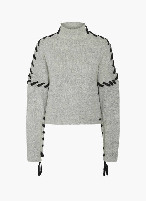 Pull col roulé gris NOISY MAY pour femme