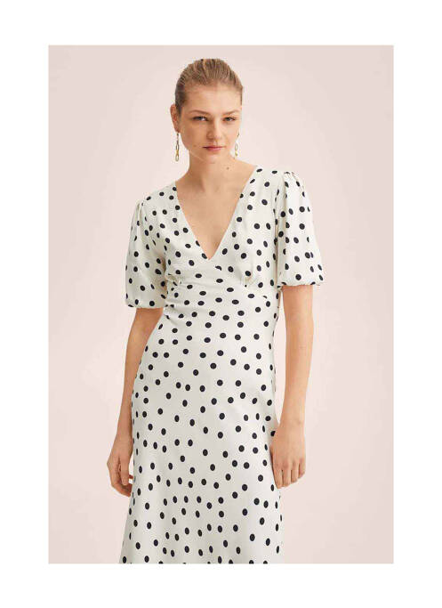 Robe mi-longue blanc MANGO femme