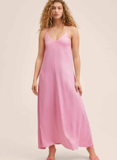 Robe longue rose MANGO pour femme