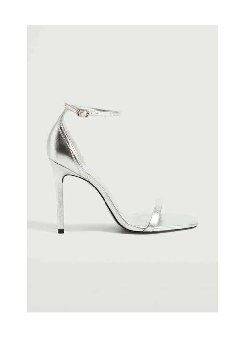 Sandales/Nu pieds argent MANGO femme