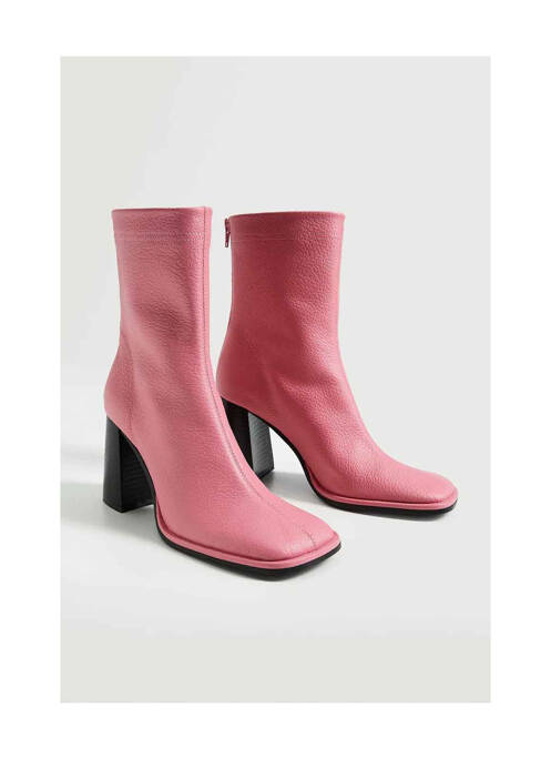 Bottines/Boots rose MANGO pour femme