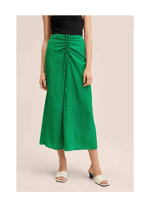 Jupe mi-longue vert MANGO pour femme