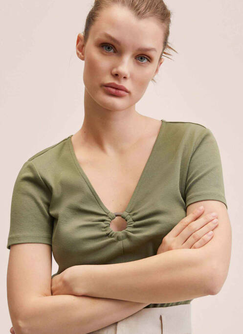 T-shirt vert MANGO pour femme