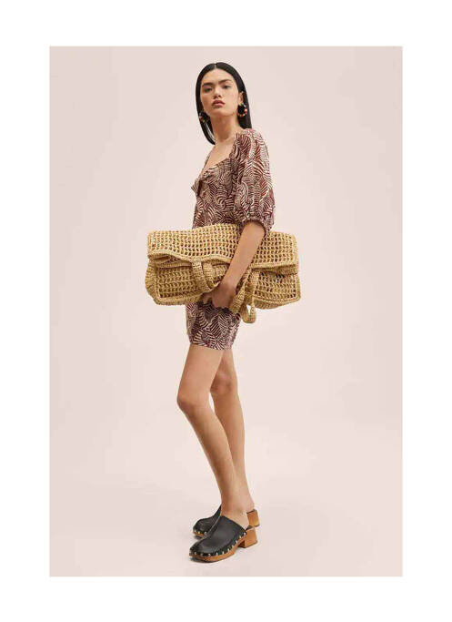 Robe courte marron MANGO pour femme