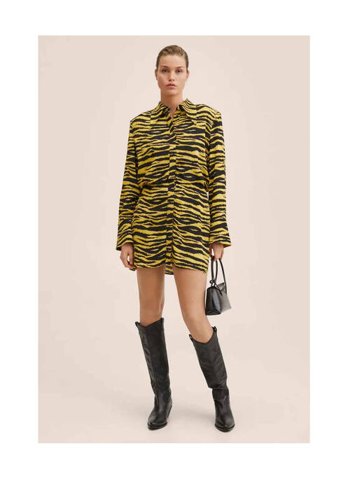 Robe courte jaune MANGO pour femme
